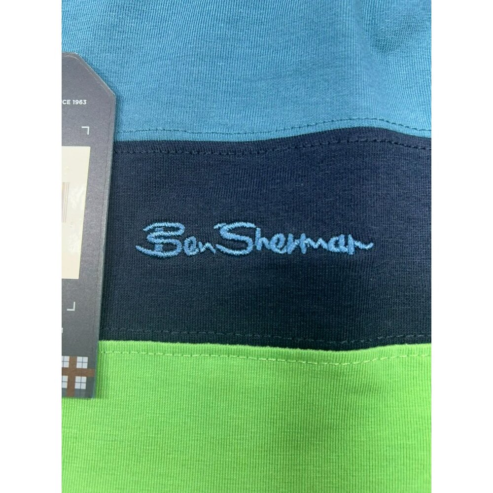 Ben Sherman Men's Colorblock Cotton T-Shirt Coconut Milk Size L Classic Fit $69 - Picture 6 of 7